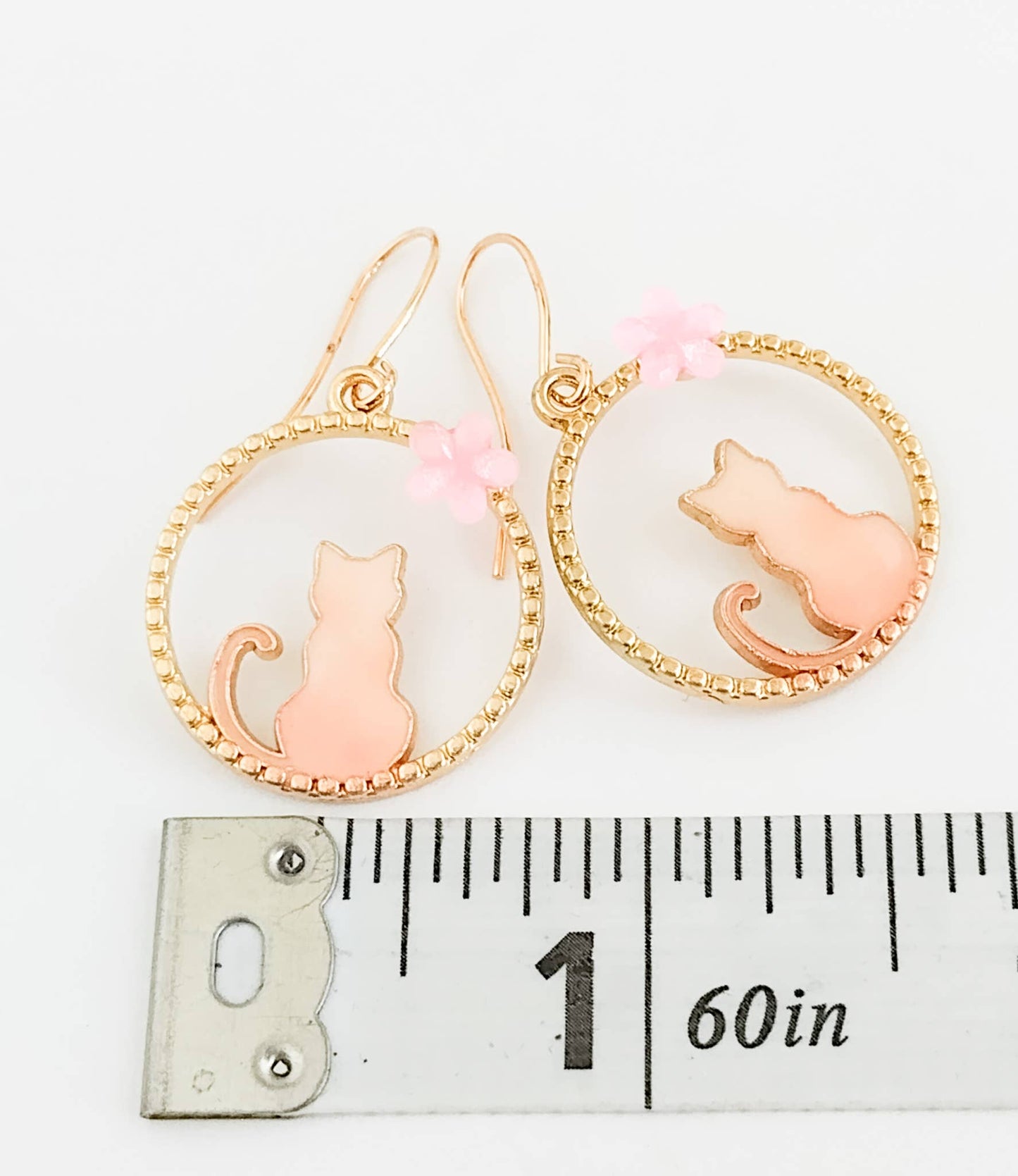Adorable Cat Earrings, Cat jewerly: Pink