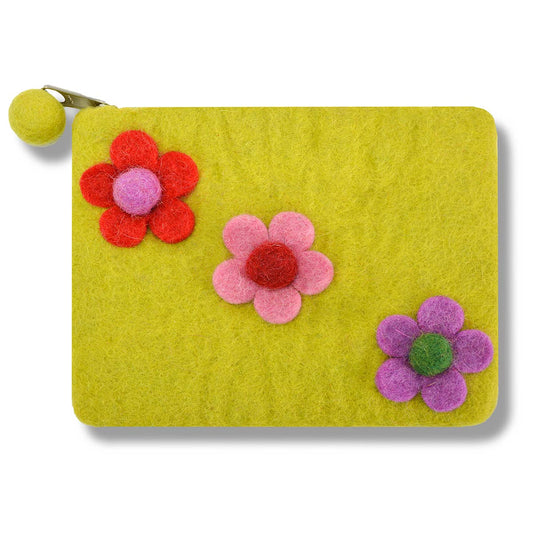 Yellow Three Flower Coin Purse