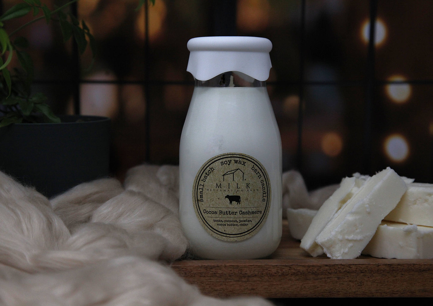 Milk Bottle Candle Cocoa Butter Cashmere