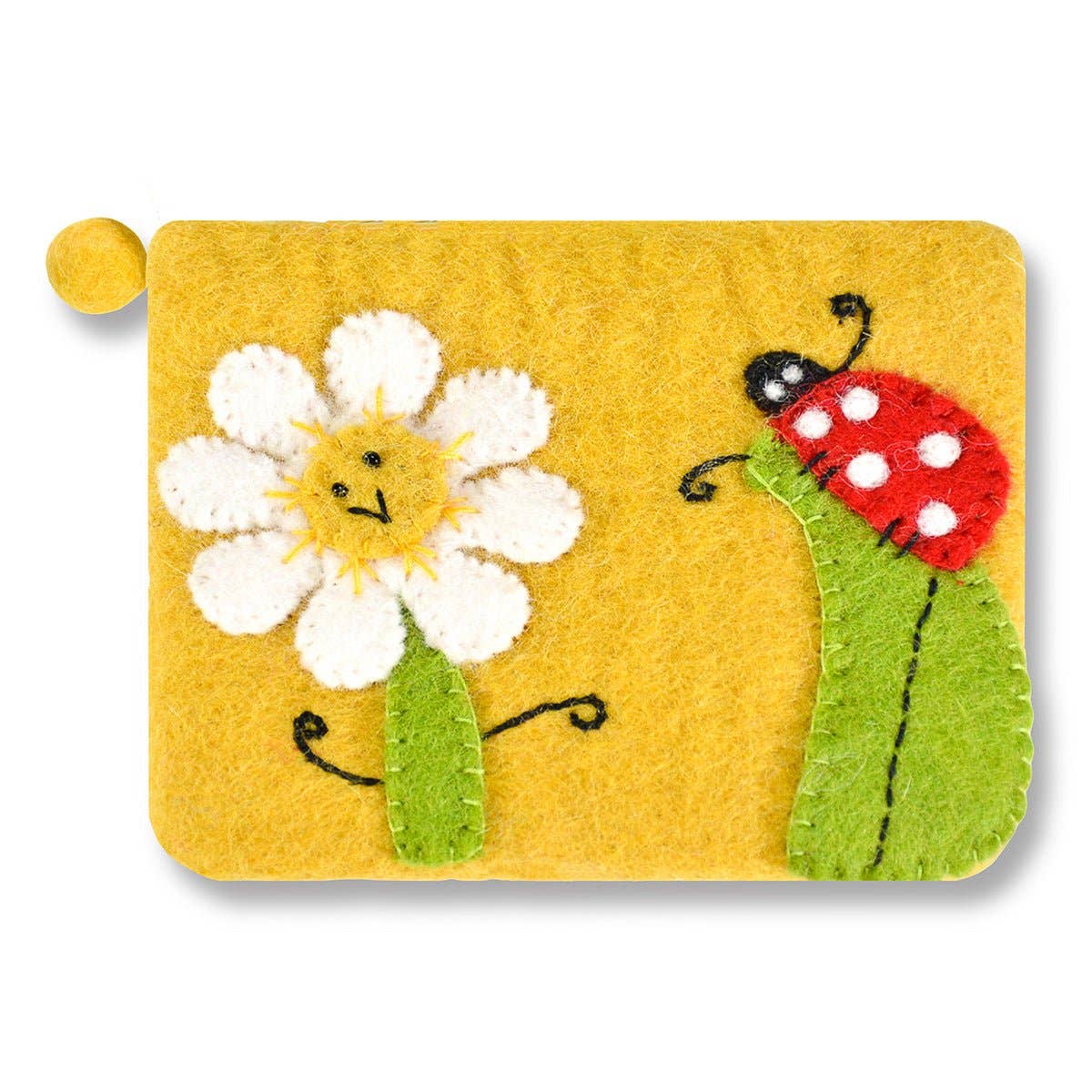 SunFlower and Lady Bug Coin Purse: Yellow