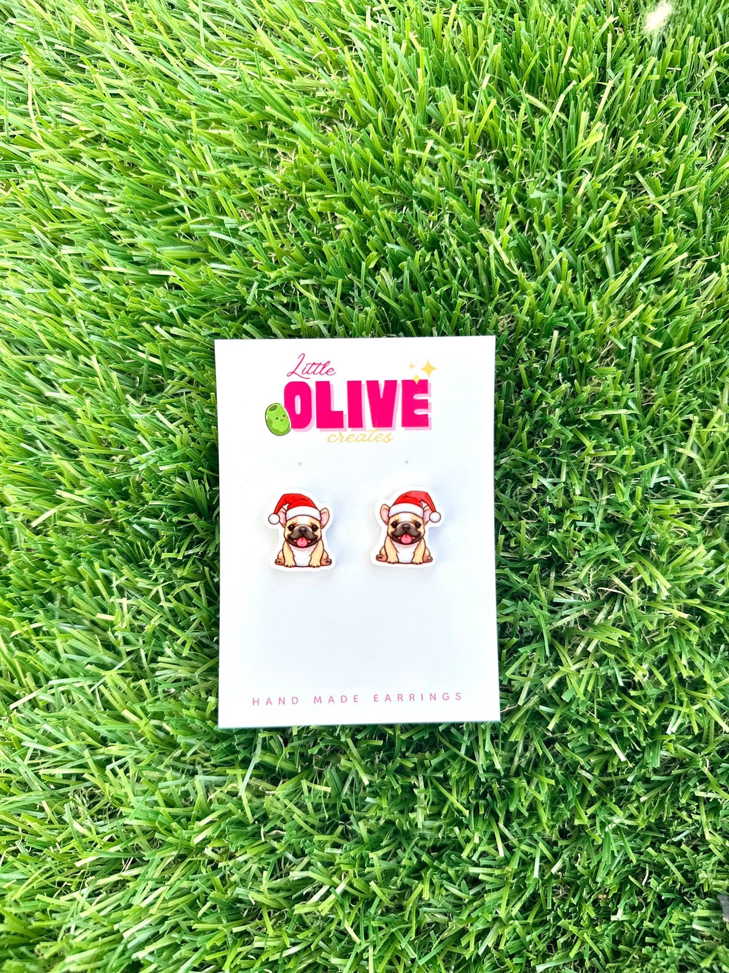 Golden Retriever Christmas Stud Earrings