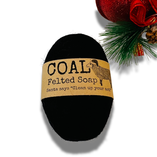 Felted Soap COAL Santa Stocking Stuffer Holiday Christmas  