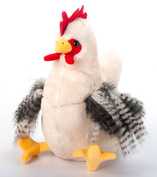12" White Chicken Stuffed Animal