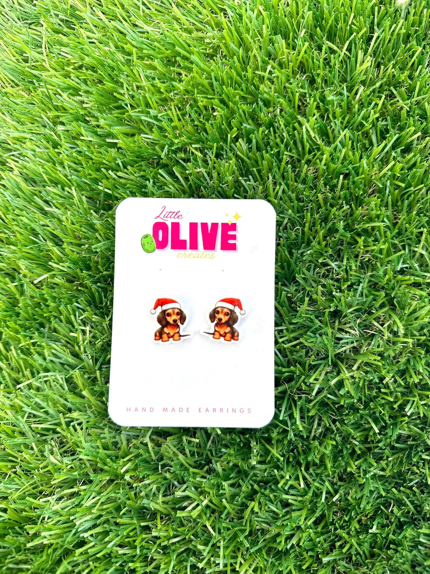 Golden Retriever Christmas Stud Earrings