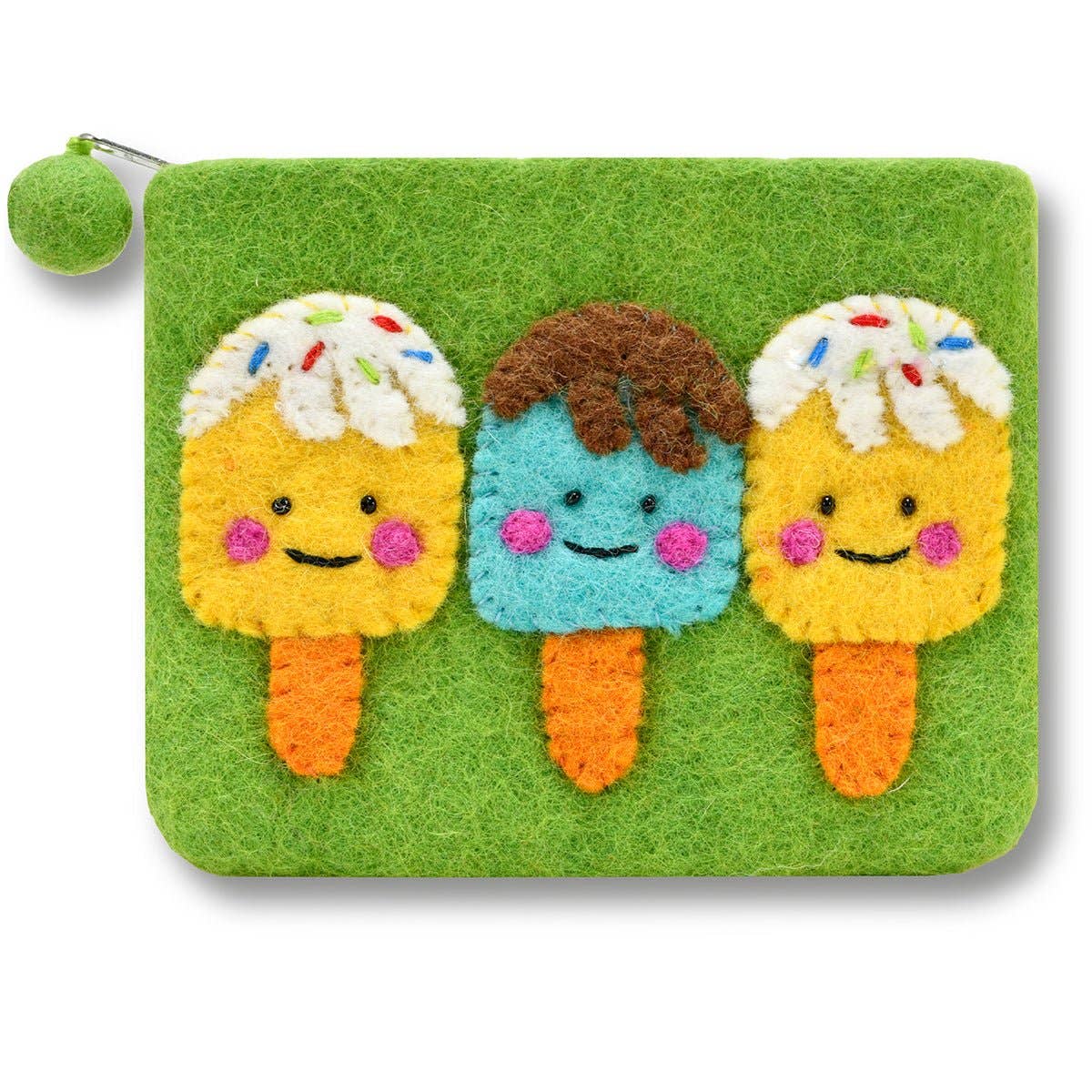 Popsicle Felted Coin Purse: Light Turquoise