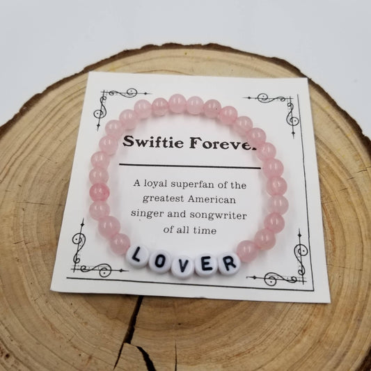 Taylor Swift Natural Stone Bracelet with Card: LOVER