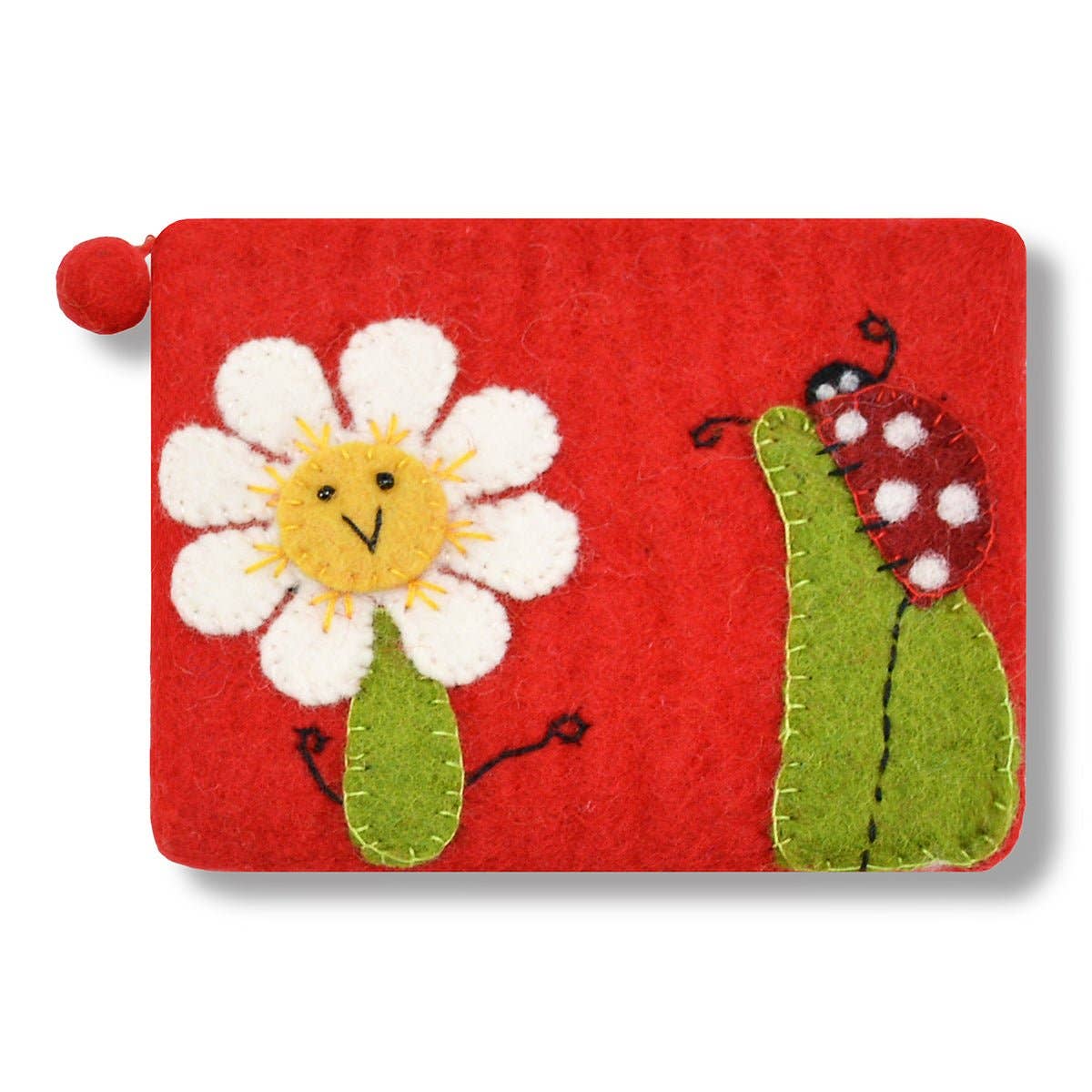 SunFlower and Lady Bug Coin Purse: Yellow