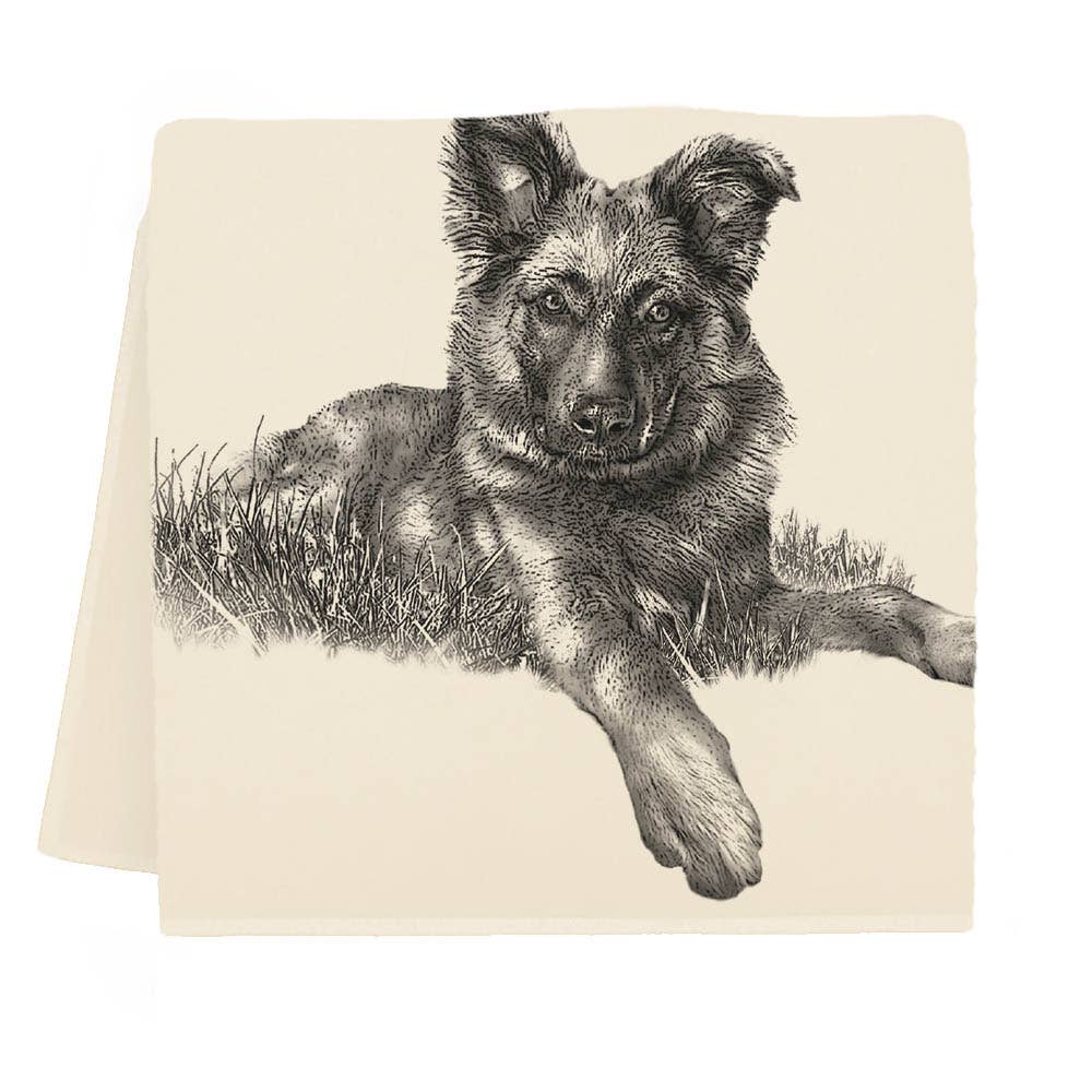 "Kevin" the German Shepherd Puppy Tea Towel