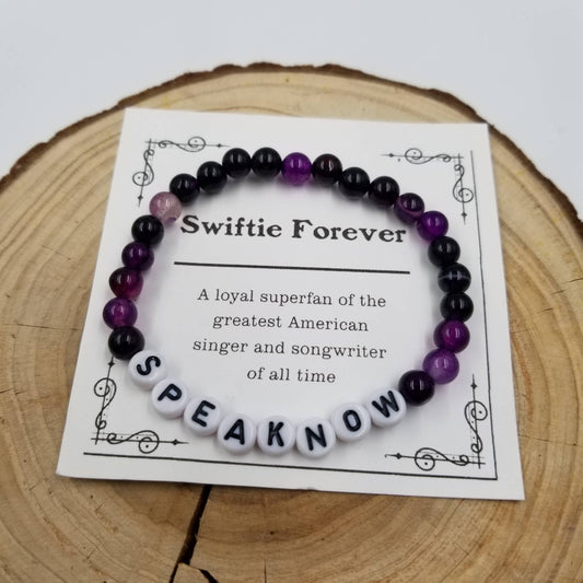 Taylor Swift Natural Stone Bracelet with Card: SPEAK NOW