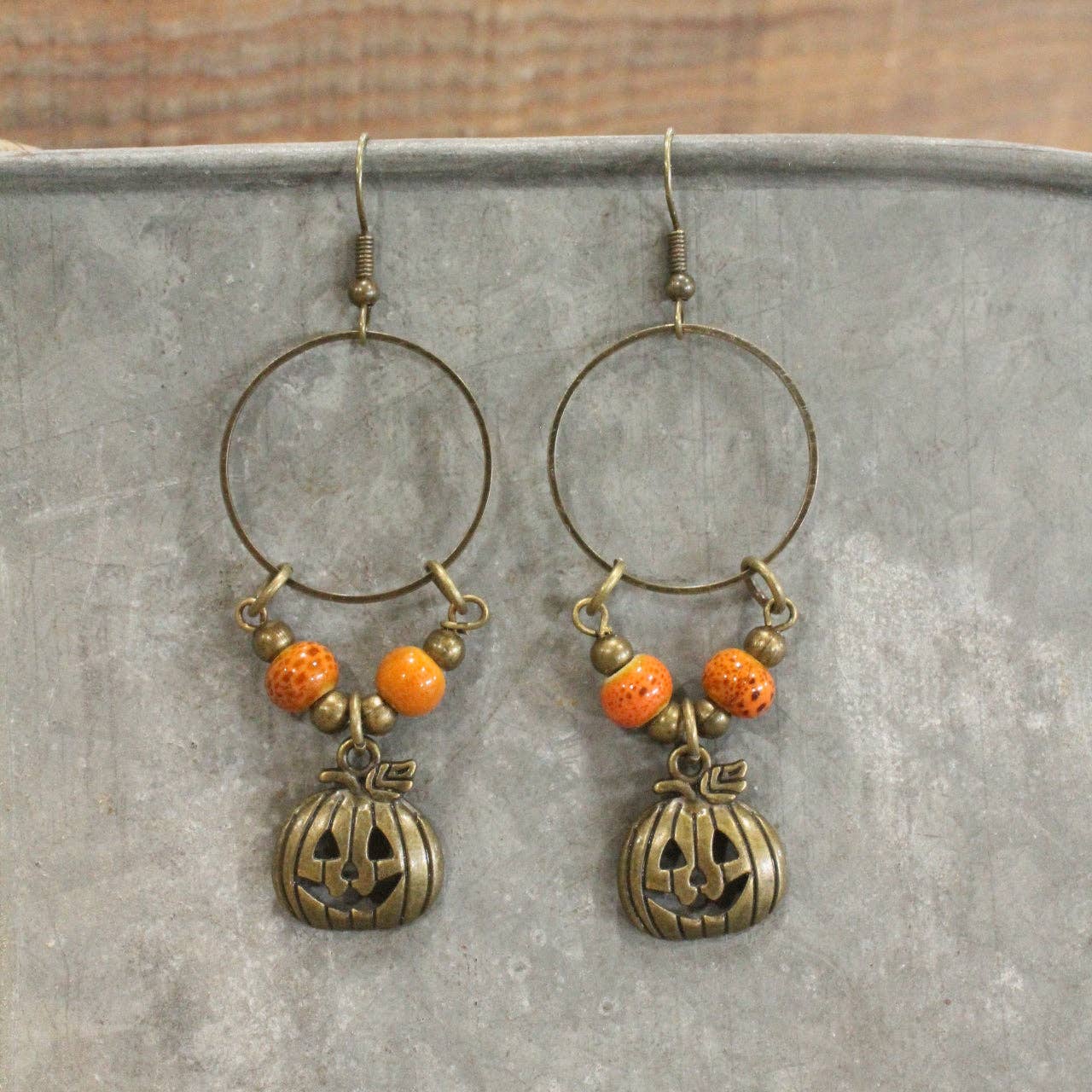 Jack-O-Lantern Hoop Earrings