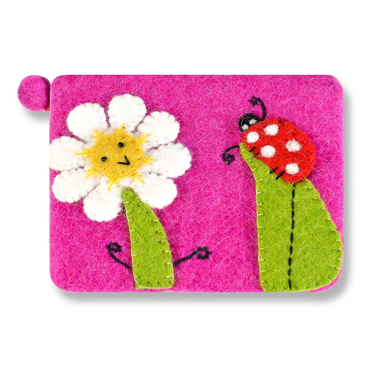 SunFlower and Lady Bug Coin Purse: Yellow