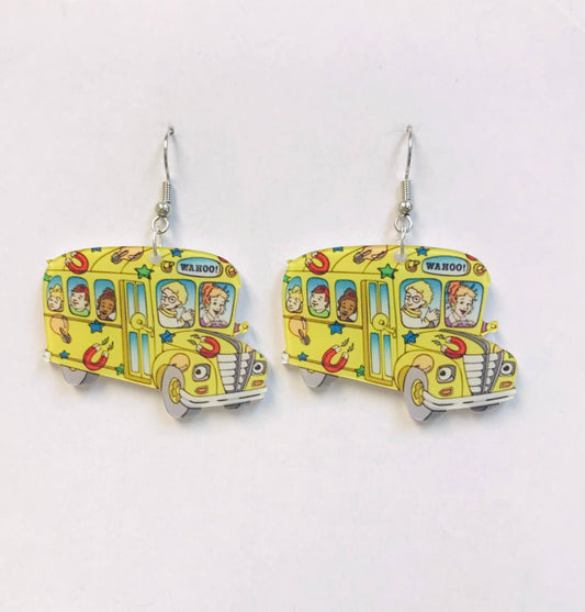 Magic School Bus Acrylic Earrings